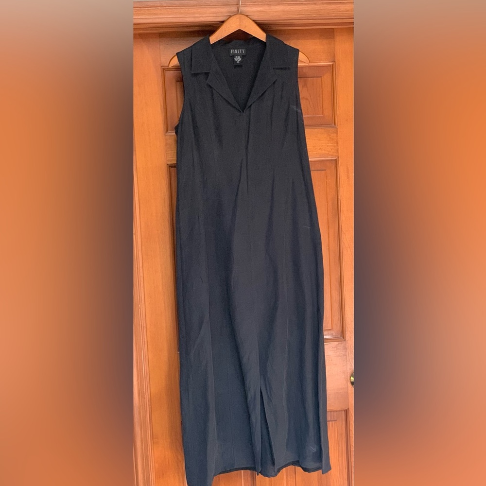 Navy blue silk blend dress